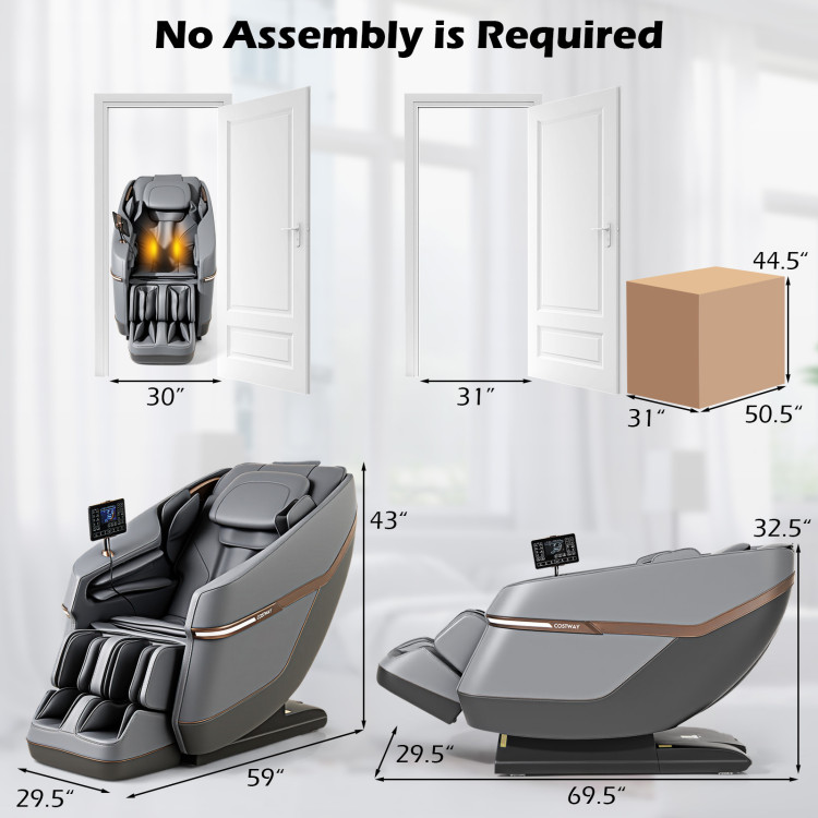 Relaxation 48 - Full Body Zero Gravity Massage Chair SL Track Recliner with Touch Screen - Image 2