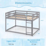 Full Over Full Bunk Bed with Integrated Ladder and Safety Guardrails Solid Wood - Image 4
