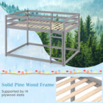 Full Over Full Bunk Bed with Integrated Ladder and Safety Guardrails Solid Wood - Image 7