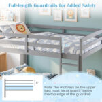 Full Over Full Bunk Bed with Integrated Ladder and Safety Guardrails Solid Wood - Image 8