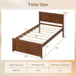 Full/Queen/Twin Size Wooden Bed Frame with Headboard - Image 4