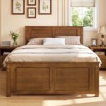 Full/Queen/Twin Size Wooden Bed Frame with Headboard - Image 3