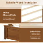 Full/Queen/Twin Size Wooden Bed Frame with Headboard - Image 7