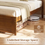 Full/Queen/Twin Size Wooden Bed Frame with Headboard - Image 9