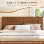 Full/Queen/Twin Size Wooden Bed Frame with Headboard - Image 10