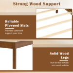 Full/Queen/Twin Size Bed Frame Farmhouse Wooden Platform Bed with Headboard - Image 7