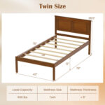 Full/Queen/Twin Size Bed Frame Farmhouse Wooden Platform Bed with Headboard - Image 4
