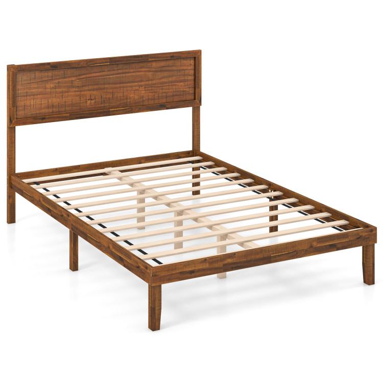 Full_Size_Bed_Frame_with_Headboard-3.jpg Twin/Full/Queen Size Bed Frame with Headboard and Wooden Slats Support - Image 1