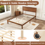 Twin/Full/Queen Size Bed Frame with Headboard and Wooden Slats Support - Image 6