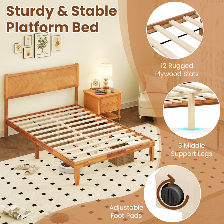 Twin/Full/Queen Size Bed Frame with Headboard and Storage Space - Image 6