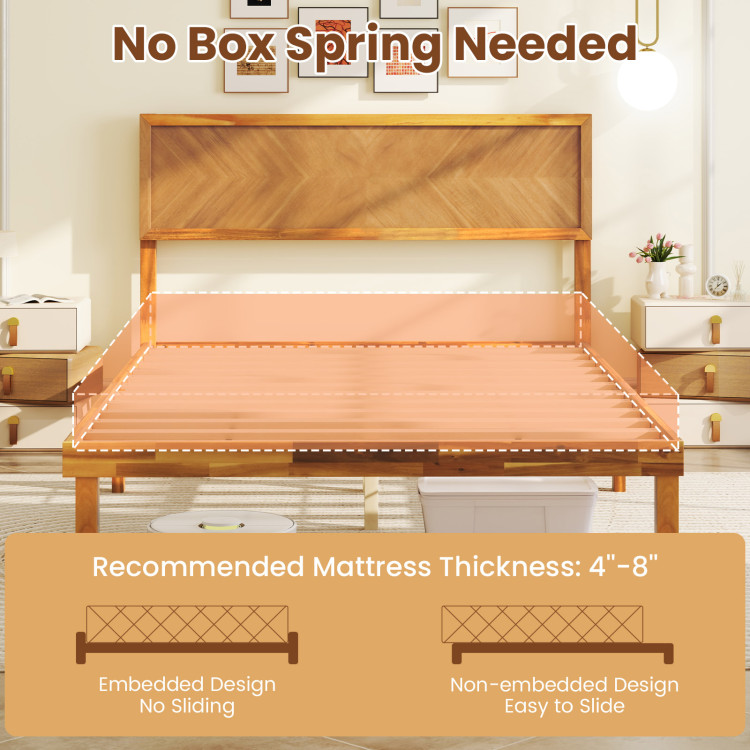 Twin/Full/Queen Size Bed Frame with Headboard and Storage Space - Image 9