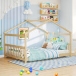 Full Size House Bed Montessori Floor Bed with Headboard - Image 6