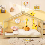Full Size House Bed Montessori Floor Bed with Headboard - Image 5