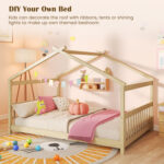 Full Size House Bed Montessori Floor Bed with Headboard - Image 9