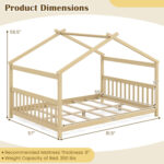 Full Size House Bed Montessori Floor Bed with Headboard - Image 4
