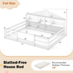 Full Size Montessori Floor Bed with Storage Compartments and Shelf - Image 4