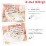 Full Size Montessori Floor Bed with Bookcase - Image 10