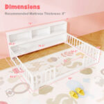 Full Size Montessori Floor Bed with Bookcase - Image 5