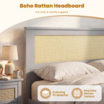 Full Size Rattan Bed Frame with Storage Drawers - Image 7
