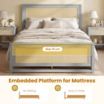Full Size Rattan Bed Frame with Storage Drawers - Image 10