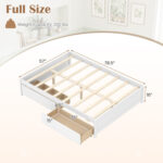 Full Size Wooden Bed Frame with 2 Rolling Storage Drawers - Image 4