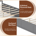 Full Size Wooden Platform Bed Frame with Storage Drawers - Image 6
