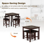 5-Piece Bar Table Set Counter-Height Dining Table and 4 Bar Stools - Image 10