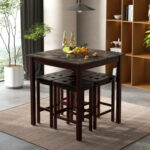 5-Piece Bar Table Set Counter-Height Dining Table and 4 Bar Stools - Image 6