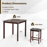 5-Piece Bar Table Set Counter-Height Dining Table and 4 Bar Stools - Image 5