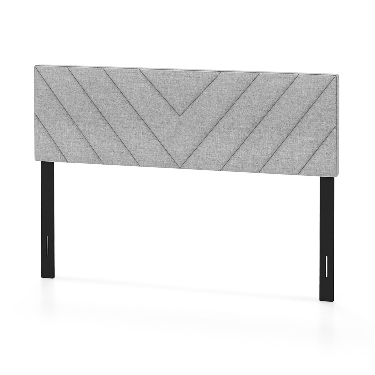 Gray_Headboard-3.jpg Linen Upholstered Headboard for Full and Queen Size Bed Frames - Image 1
