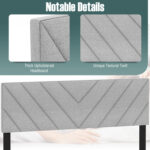 Linen Upholstered Headboard for Full and Queen Size Bed Frames - Image 6