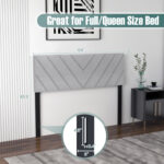 Linen Upholstered Headboard for Full and Queen Size Bed Frames - Image 4