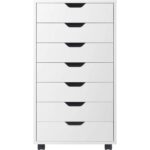 Modern Scandinavian Style 7-Drawer Storage Cabinet Chest in White Finish - Image 2