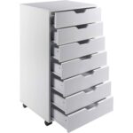 Modern Scandinavian Style 7-Drawer Storage Cabinet Chest in White Finish - Image 4