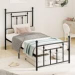 Full/Queen/Twin Size Heavy-duty Metal Bed Frame with Headboard - Image 2