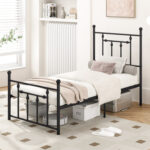 Full/Queen/Twin Size Heavy-duty Metal Bed Frame with Headboard - Image 3