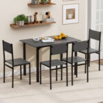 5 Piece Dining Table Set Industrial Style Kitchen Table and Chairs for 4 - Image 3