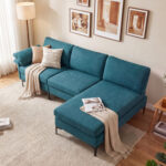 L-Shaped Sectional Sofa Convertible 4-Seater Modular Couch with 2 3-Hole Outlets and 4 USB Ports - Image 3