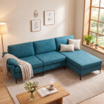 L-Shaped Sectional Sofa Convertible 4-Seater Modular Couch with 2 3-Hole Outlets and 4 USB Ports - Image 2