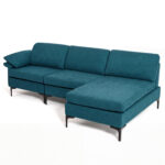 L-Shaped Sectional Sofa Convertible 4-Seater Modular Couch with 2 3-Hole Outlets and 4 USB Ports - Image 4
