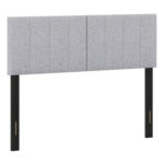 Linen Upholstered Headboard with Solid Wood Legs and Adjustable Width
