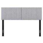 Linen Upholstered Headboard with Solid Wood Legs and Adjustable Width - Image 4