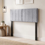 Linen Upholstered Headboard with Solid Wood Legs and Adjustable Width - Image 3