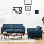 2 Pieces Modern Upholstered Sofa Set with Removable Cushion Covers - Image 3