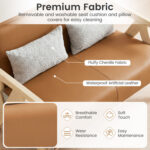 Loveseat Sofa for Small Spaces with Throw Pillows Rubber Wood Frame Padded Seat - Image 7