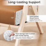 Loveseat Sofa for Small Spaces with Throw Pillows Rubber Wood Frame Padded Seat - Image 8