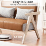 Loveseat Sofa for Small Spaces with Throw Pillows Rubber Wood Frame Padded Seat - Image 10