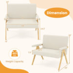 Loveseat Sofa with Armrests and Wooden Legs - Image 5