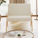 Loveseat Sofa with Armrests and Wooden Legs - Image 6
