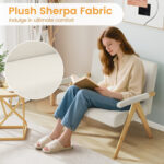 Loveseat Sofa with Armrests and Wooden Legs - Image 7